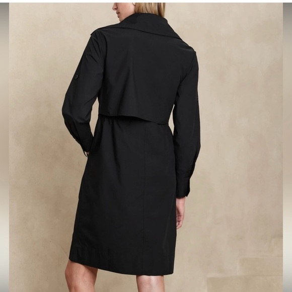 Banana Republic Trench Dress Jacket Black NWT Sz M - Picture 2 of 9
